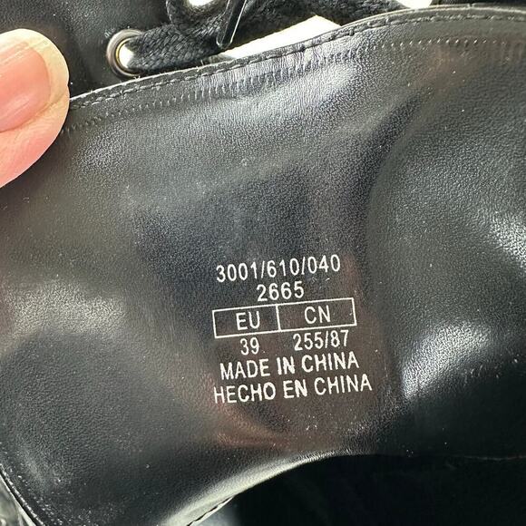 ZARA Black Croc-Embossed Platform Combat Boots Lug Sole Lace-Up Zip EU 39 - Picture 7 of 9